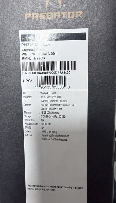 Acer Predator Helios 300 srochna sotilladi