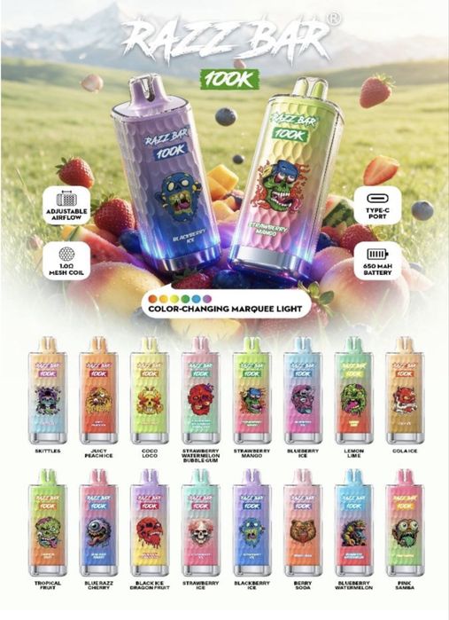 Vape razzbar 100k puffs model nou