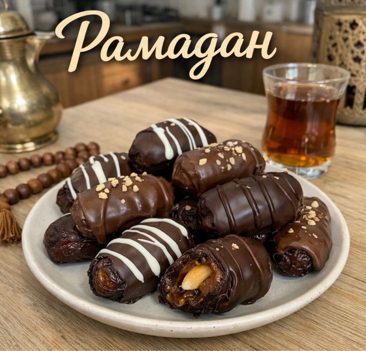 Финики и клубника в шоколаде