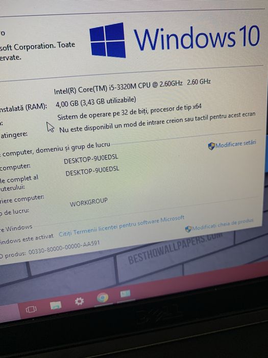 Laptop Dell intel core i5,tastatura luminata,Wind 10,320gb m,4gb ram .