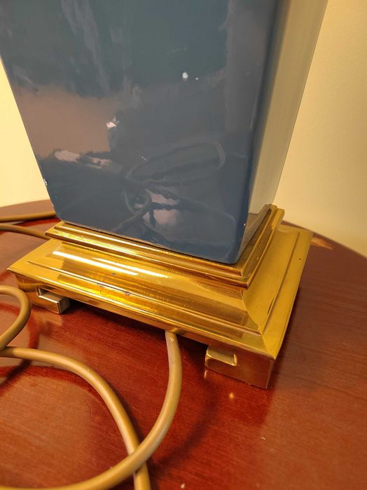 Бутикови лампи настолни ретро месинг, стъкло, порцелан