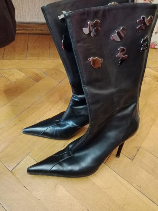 Сапоги кожаные женские