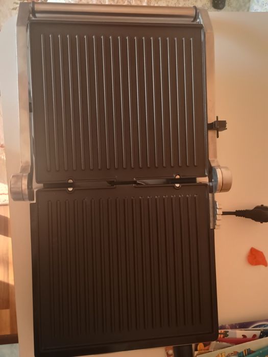Grill electric SilverCrest SKGE 2000 C3, 2000 W, 29x26cm, inox, cu placi detasabile