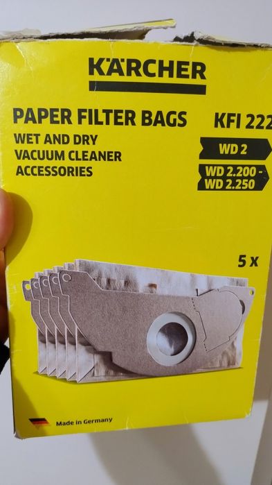 Saci din hartie Karcher, pentru aspirator WD2