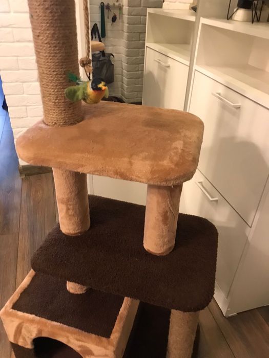 Кошачий домик в три уровня