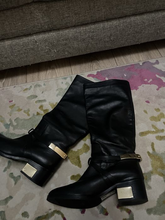 Осенние сапоги кожаные