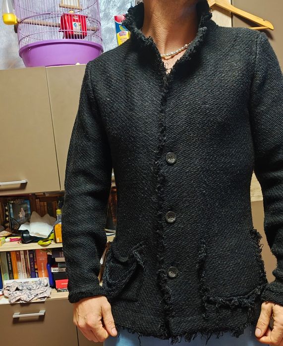Jachetă tweed bărbați, margini destrămate,  unicat, handmade