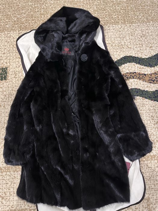 Норковая шуба с капюшоном