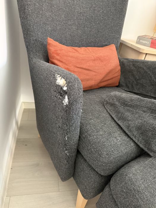Fotoliu cu taburet OMTÄNKSAM Gunnared gray