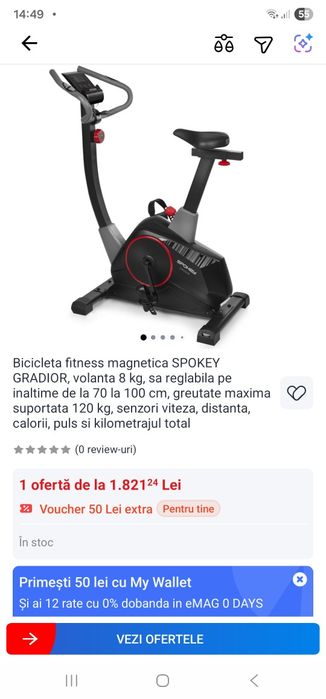 Bicicleta stationara magnetica Spokey GRADIOR