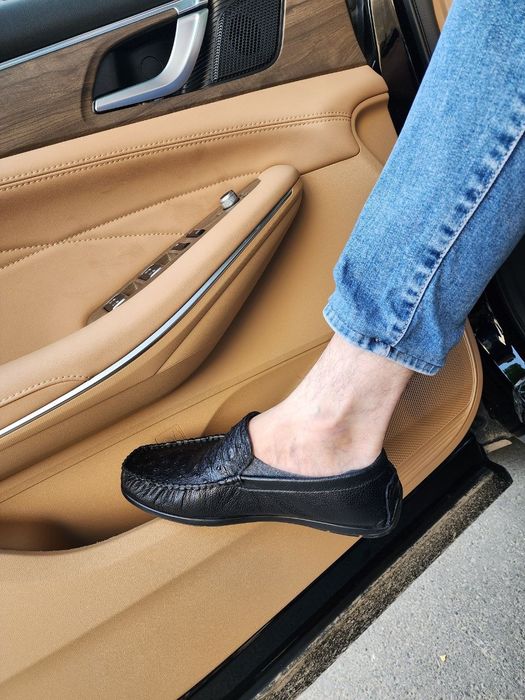 Мужские макосины из кожи страуса