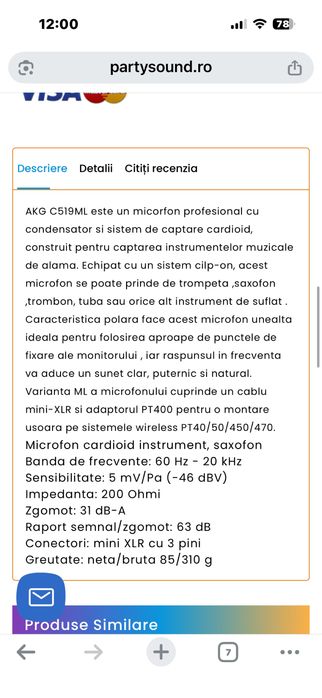 Microfon akg c519 sax saxofon tuba trompeta