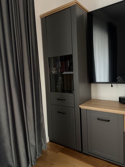 Mobilier hol si sufragerie gri/lemn