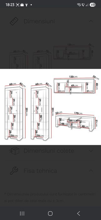 Mobilier living / set - 2vitrine turn + comoda tv + polita
