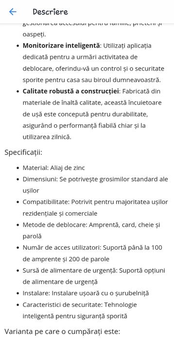 Încuietoare inteligenta