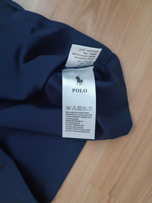 Tricou Polo Ralph Lauren Nou cu Logo Brodat - Alb / Bleumarin - M/L