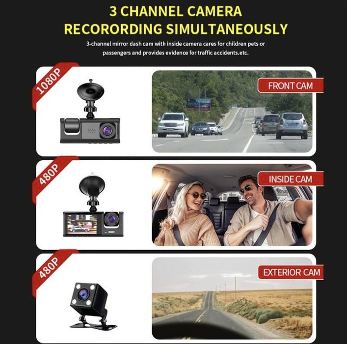 Camera auto tripla