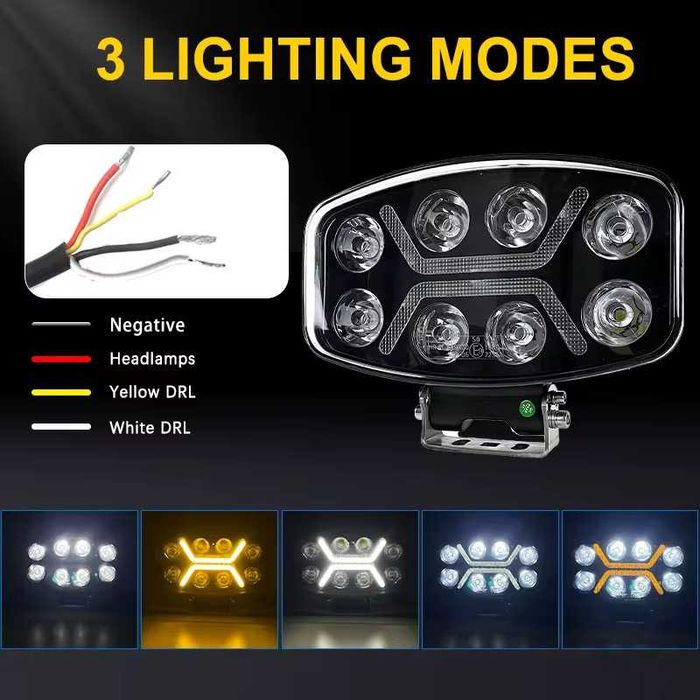 180W Оригинални Мощни LED Диодни Фарове Халогени за Ролбар за Камион