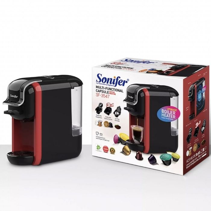 Кофемашина 3в1 Sonifer SF-3547 Nespresso, Dolge Gusto, Coffe powder