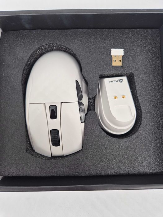 Mouse Gaming Wireless KLIM Blaze X White, 12000 DPI, Dock