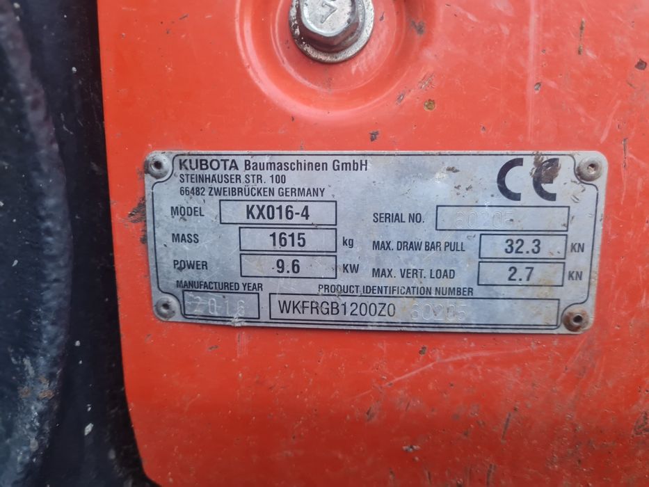 Vând excavator kubota KX016-4 2016