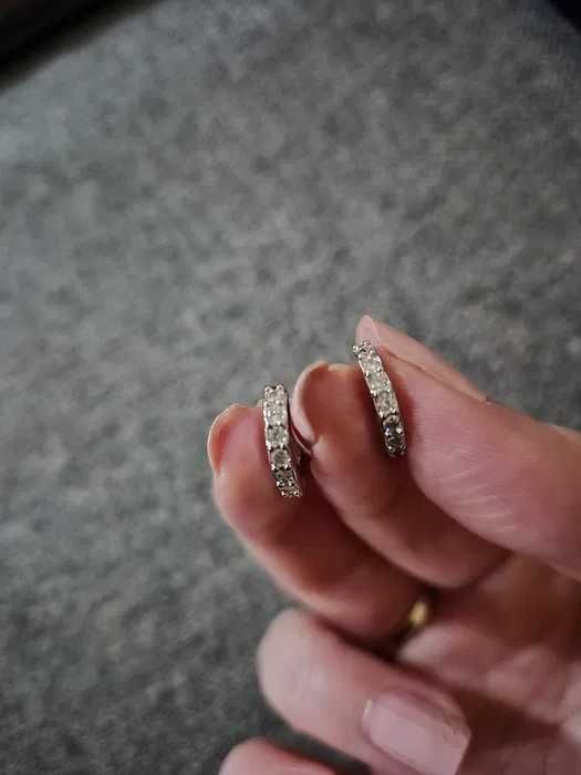 нови Сребърни обеци сребърни обици халки цирконий сребърна гривна