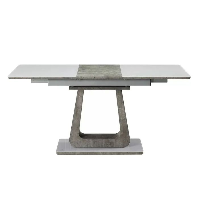 Трапезна разтегателна маса в бяло със светло сиво