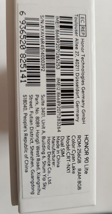 Telefon Honor 90 Lite ,dual SIM la cutie (cablu+încărcător)/Midnight B