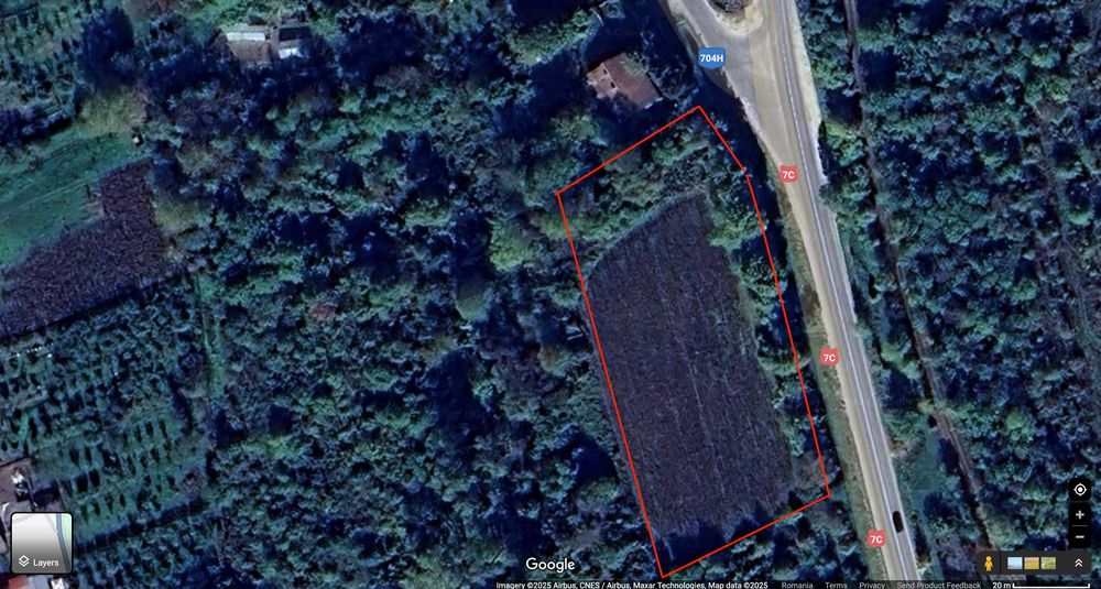 Teren intravilan pentru afacere, Merisani stradal la DN 7C