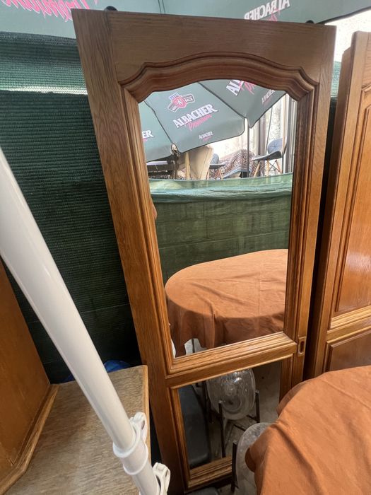 dulap stejar masiv cu oglinzi de cristal si 4 usi