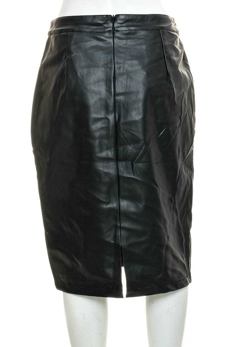 Нова дълга черна кожена пола тип "молив" "Zeeman", номер 40, размер M