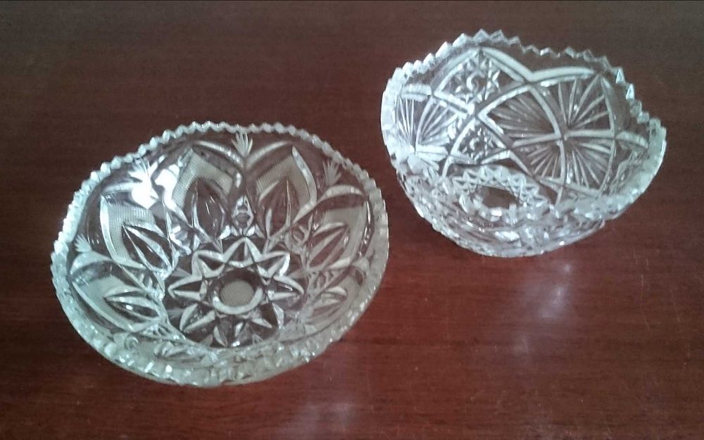 Ваза -ладья хрусталь