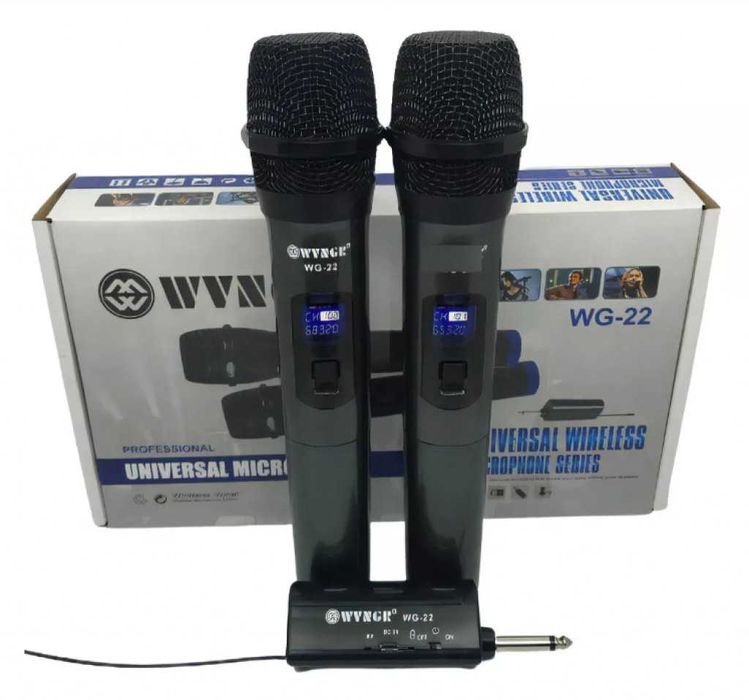 Комплект 2 бр. универсални динамични безжични микрофони WG-22/ГАРАНЦИЯ
