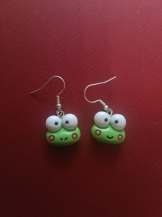 Детски обеци жабки, зелени жабки