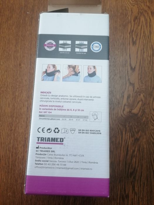 Guler cervical moale, conceput pentru a oferi suport și imobilizare pa