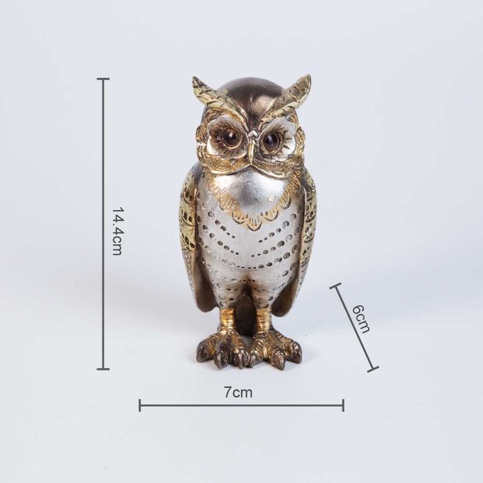 Статуетка за Декорация Сова 15см или Моливник/Визитник Бухал