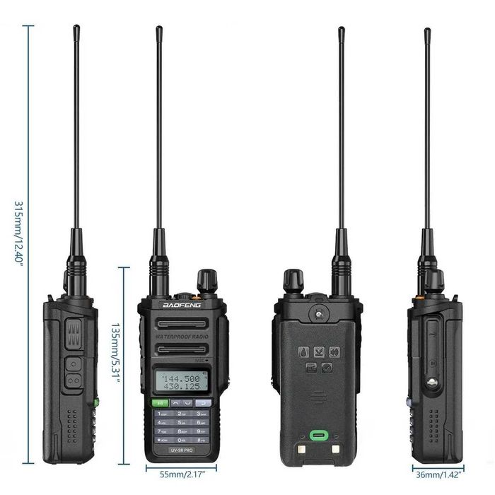 Радиостанция Baofeng UV-9R PRO голяма мощност 10W IP68 Водоустойчивост