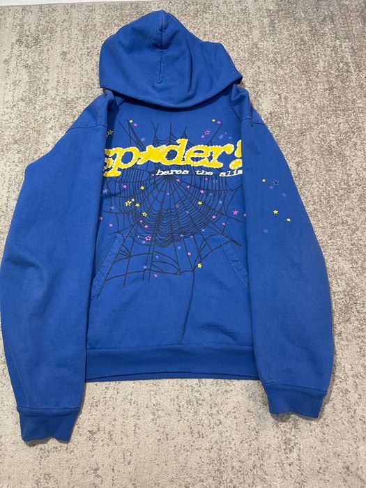 sp5der blue hoodie