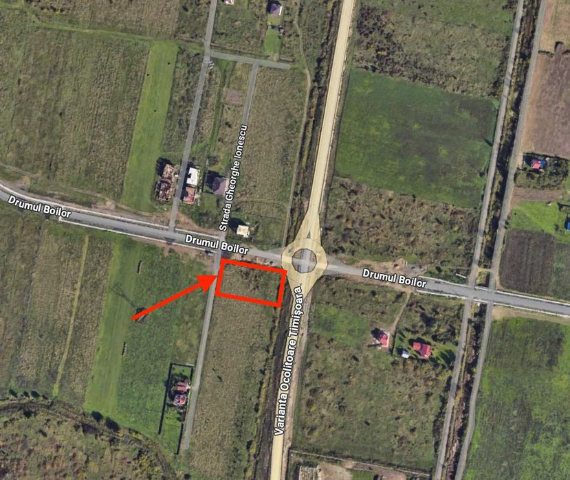 Vand teren intravilan Timișoara de servicii 1330mp la Drumul Boilor intersecție cu Centura Sud