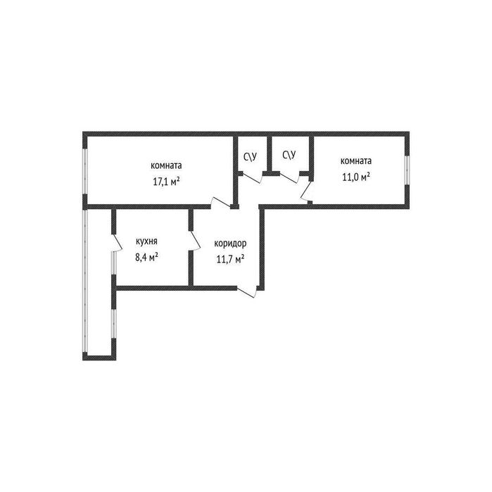 Двухкомнатная удобный район