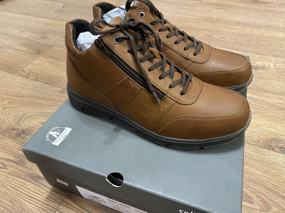 Solidus мъжки ортопедични кожени обувки - бежови