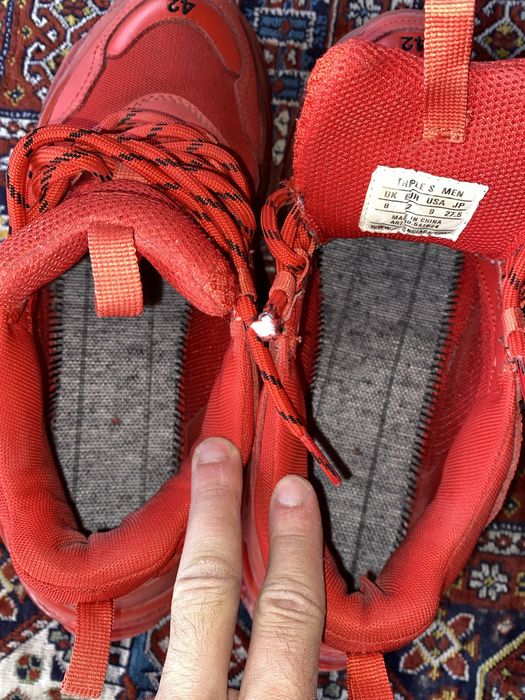 Balenciaga triple s red clear sole