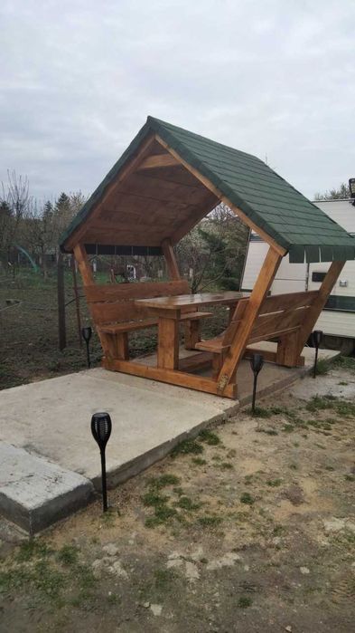 Foișor pergola gradina lemn masiv vopsit cu oskar,urgen