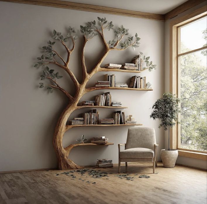 Suport lemn masiv pentru florii sau biblioteca