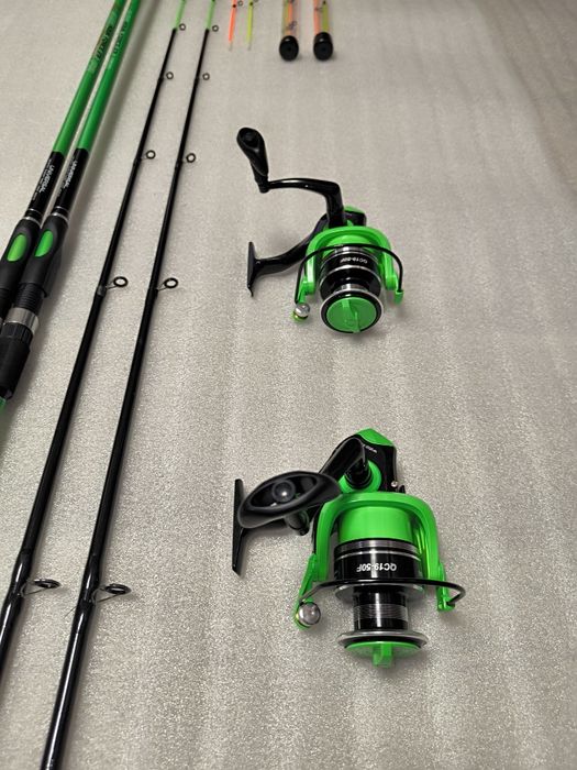 SET 2 Lansete Feeder Dunare FL AQUA FORCE 200g 3.00m + 2 Mulinete QC50