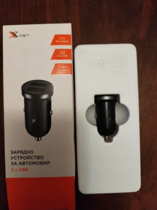 Ново зарядно за автомобил 2 х USB, Car charger Dual USB