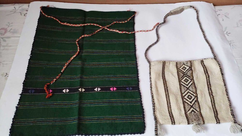 Вълнена престилка и торбичка в етно стил