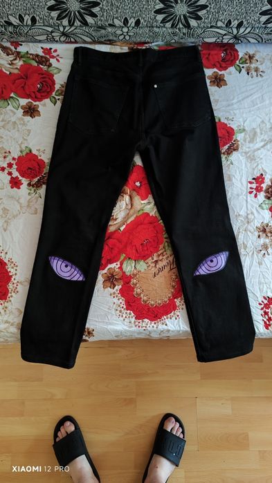 Blugi Negri Custom cu tematică Naruto