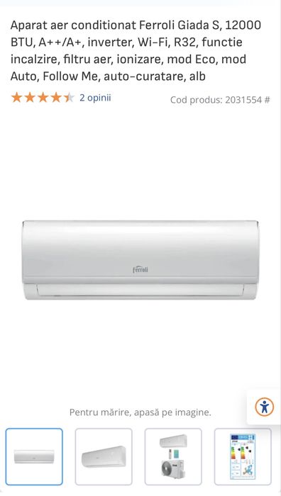Vand aer confitionat Ferroli Giada S 1200 ( nou in cutie )