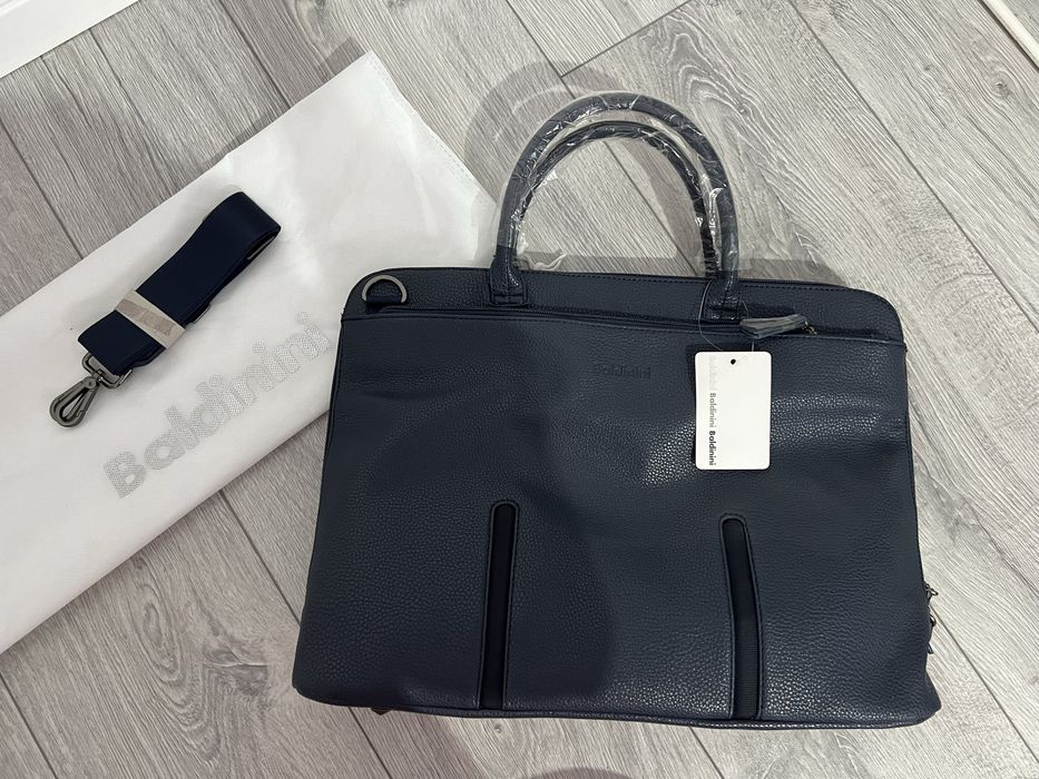 Geanta laptop / servieta Baldinini albastru inchis - noua, cu eticheta